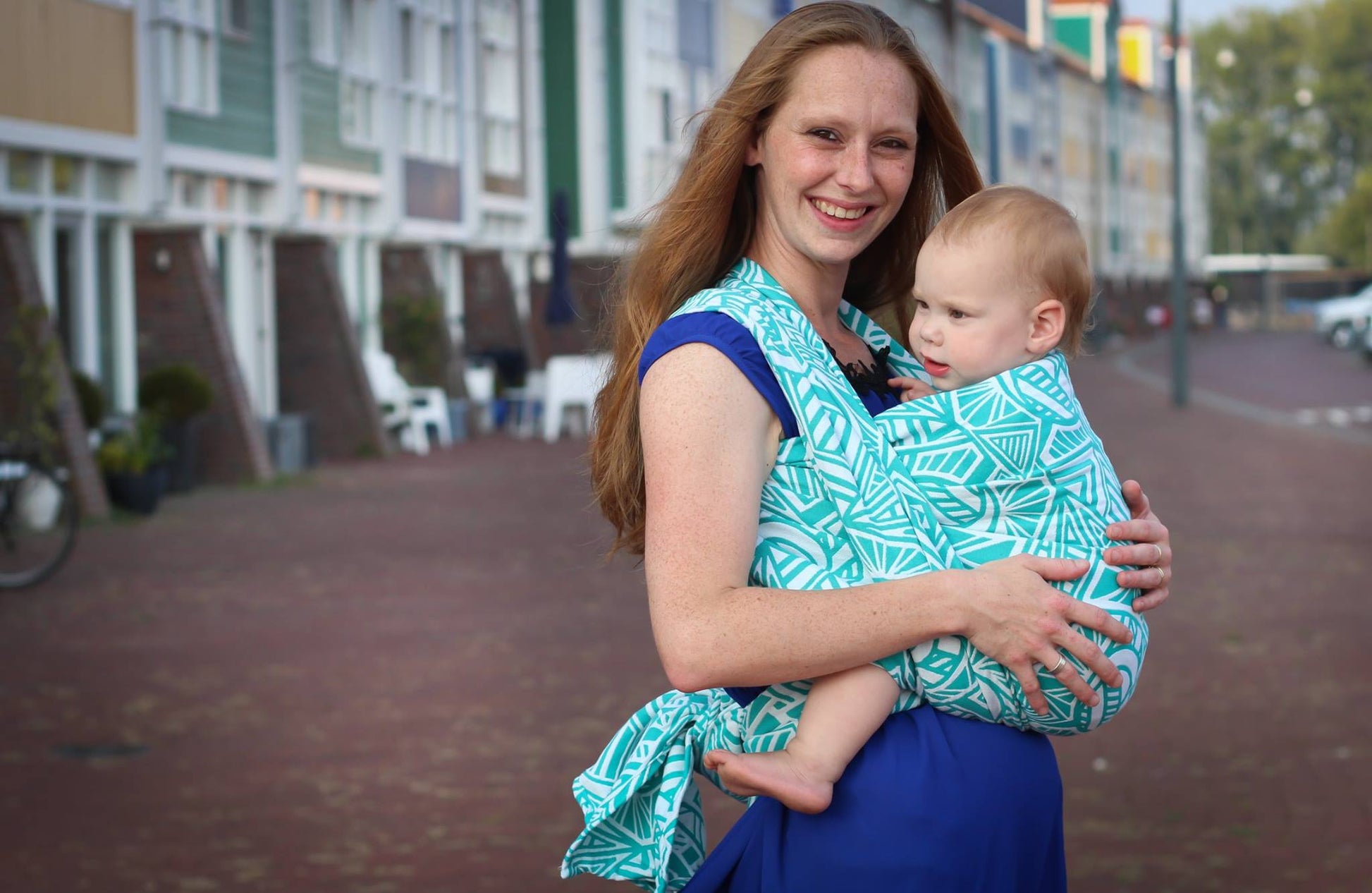 Yaro Woven Wrap - Repreve blends SALE-Woven Wraps-Yaro Slings-Yaro Urban Geo Contra Aqua-Green Repreve-7 (5.2 metres)-Koala Slings - FREE, fast UK shipping