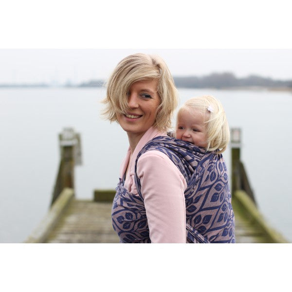 Yaro Woven Wraps - cotton La Vita-Woven Wraps-Yaro Slings-Yaro La Vita Navy Salmon-Size 3 (3.2m)-Koala Slings - FREE, fast UK shipping