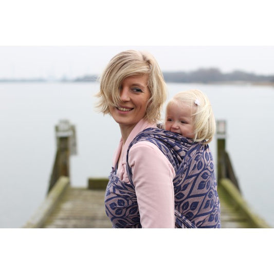 Yaro Woven Wraps - cotton La Vita-Woven Wraps-Yaro Slings-Yaro La Vita Navy Salmon-Size 3 (3.2m)-Koala Slings - FREE, fast UK shipping